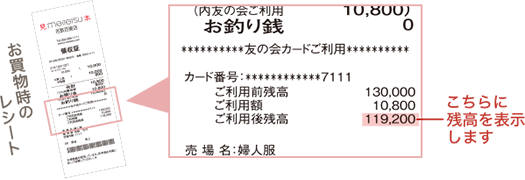 残高確認について